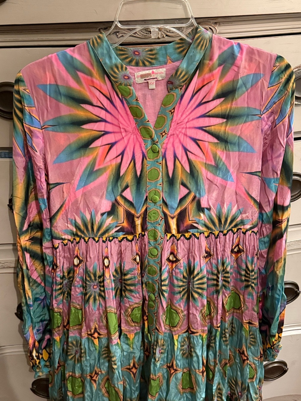 Siddhartha Bansal Geometric Tier Maxi Dress XSP - Picture 7 of 13